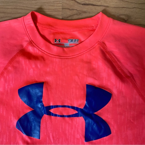 Under Armour Girls Youth Small neon coral tee - Picture 4 of 4